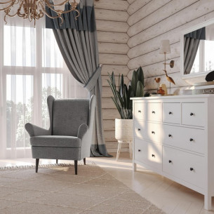 Кресло для отдыха Тойво серый, ткань рогожка