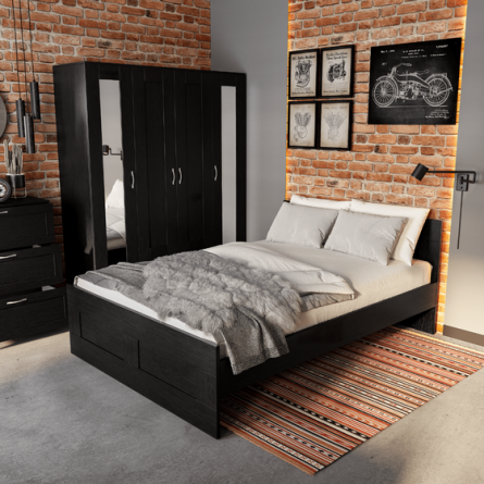 Шкаф СИРИУС трехдверный с выдвижным ящиком и зеркалом, ДСП, цвет Дуб Венге