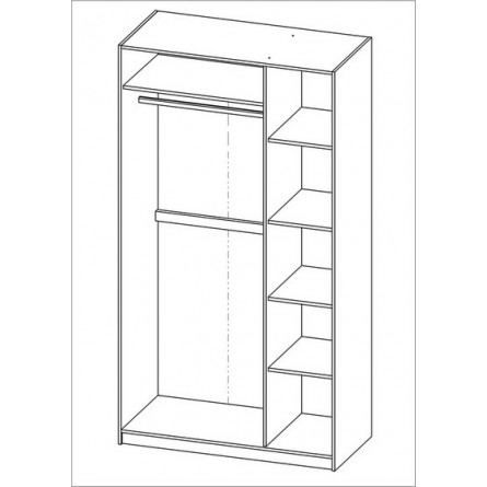 Шкаф СИРИУС четырехдверный с двумя выдвижными ящиками и зеркалом, цвет белый