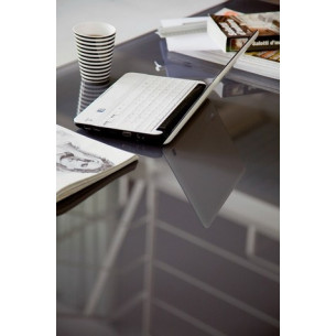 Стол LEO (42.55)120/170*80*Н75 см (М310/M310/ С196антр, гл.стекло,вст045 антр.)