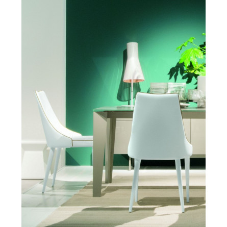 Стул CLARA 40.11 (TR505 white with sand cordonet, экокожа)