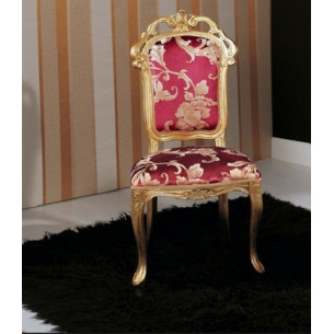 3007/SR Стул, GOLD LEAF золото/ ткань UPH FENICE VS 201 COL 03 RED СКИДКА 50%