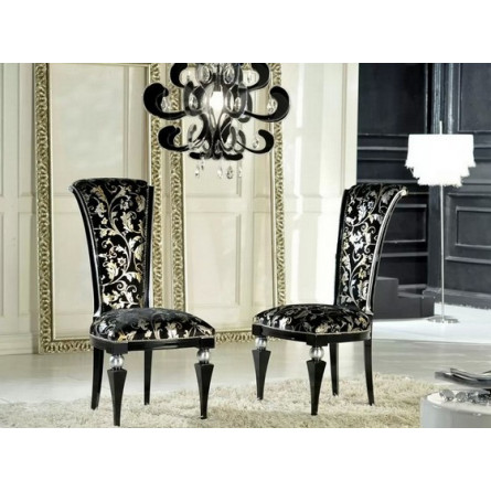 3179/SR Стул, HAND MADE черный со старением и рисунком СКИДКА 50%