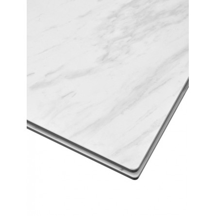 Стол BELLUNO 160 MARBLES KL-99 Белый мрамор матовый, итальянская керамика/ белый каркас М-City