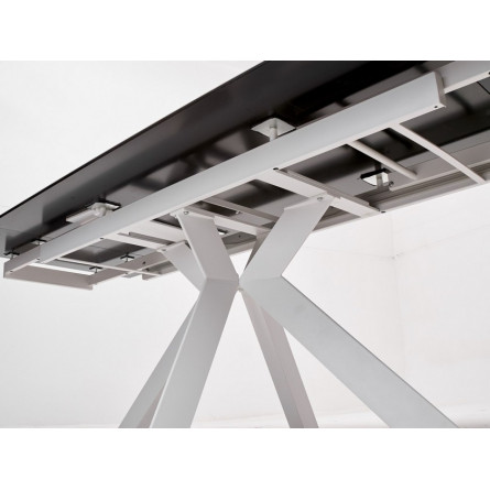 Стол BELLUNO 160 MARBLES KL-99 Белый мрамор матовый, итальянская керамика/ белый каркас М-City