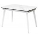 Стол ELIOT 120 HIGH GLOSS STATUARIO Белый мрамор глянцевый, керамика/ белый каркас М-City