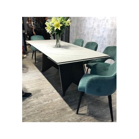 Стол IVAR 180 MARBLES KL-99 Белый мрамор, итальянская керамика М-City