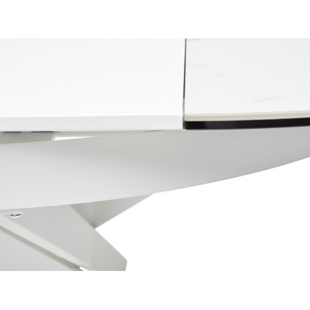 Стол TRENTO 120 HIGH GLOSS STATUARIO Белый мрамор глянцевый, керамика/ белый каркас М-City