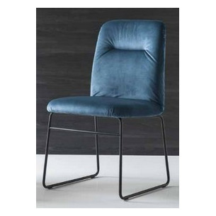 Стул GRETA CB/1904 MET.P15 MATT BLACK/ VENICE S0J OCEAN BLUE