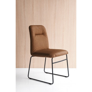 Стул GRETA CB/1904-V MET.P15 MATT BLACK/ VINTAGE S0B TOBACCO