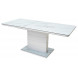 Стол ALTA 120 GREY-WHITE MARBLE/ WHITE глазурованное стекло М-City