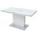 Стол ALTA 140 GREY-WHITE MARBLE/ WHITE глазурованное стекло М-City