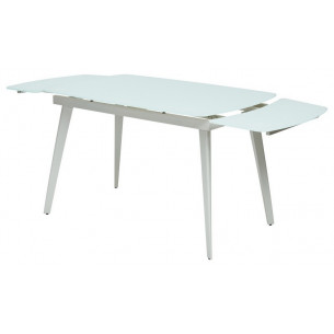 Стол ELIOT 120 FROSTED SUPER WHITE белое матовое стекло/ белый каркас М-City