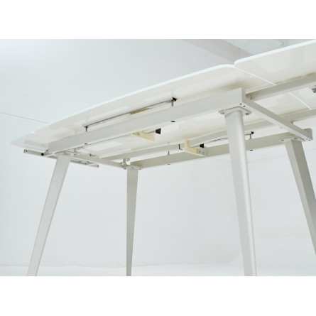 Стол ELIOT 120 FROSTED SUPER WHITE белое матовое стекло/ белый каркас М-City