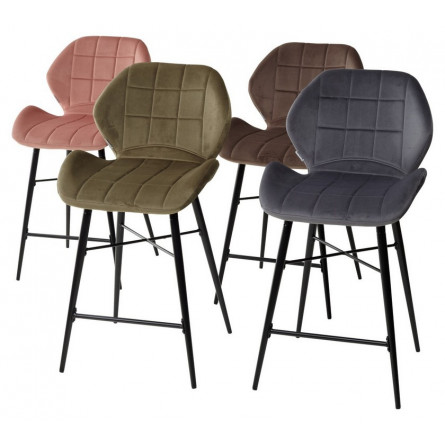 Полубарный стул MARCEL BLUVEL-77 ASH GREEN (H65cm), велюр М-City