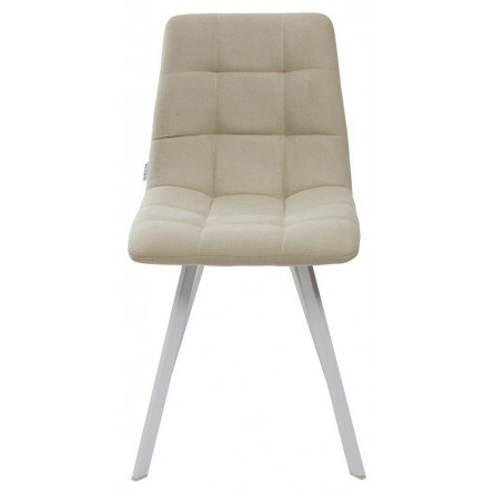Стул CHILLI SQUARE UF860-01B бежевый, ткань/ белый каркас М-City