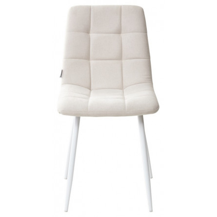 Стул CHILLI UF860-01B бежевый, ткань/белый каркас М-City