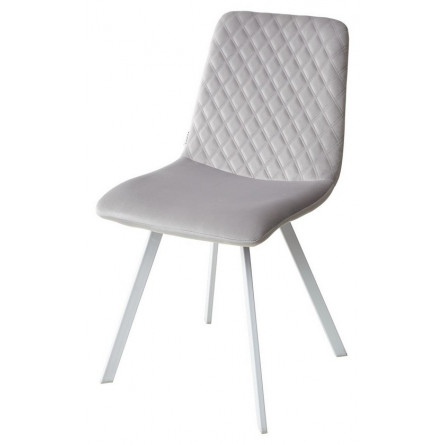 Стул DAIQUIRI BLUVEL-03 LIGHT GREY / белый каркас, велюр М-City