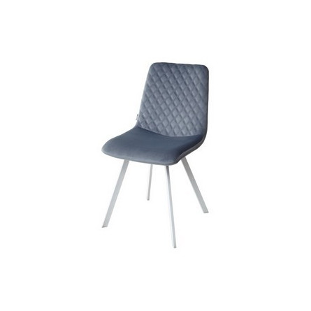 Стул DAIQUIRI BLUVEL-06 BLUE / белый каркас, велюр М-City