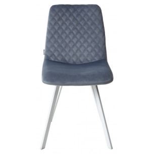 Стул DAIQUIRI BLUVEL-06 BLUE / белый каркас, велюр М-City