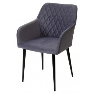 Стул BRANDY-X СЕРЫЙ 27, велюр / черный каркас М-City