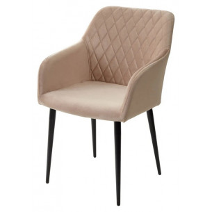 Стул BRANDY-X БЕЖЕВЫЙ 5, велюр / черный каркас М-City