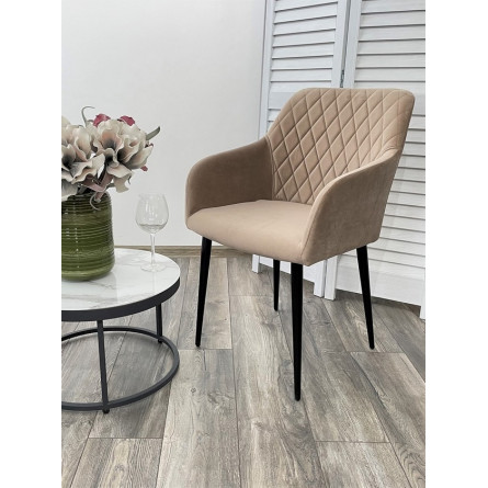 Стул BRANDY-X БЕЖЕВЫЙ 5, велюр / черный каркас М-City