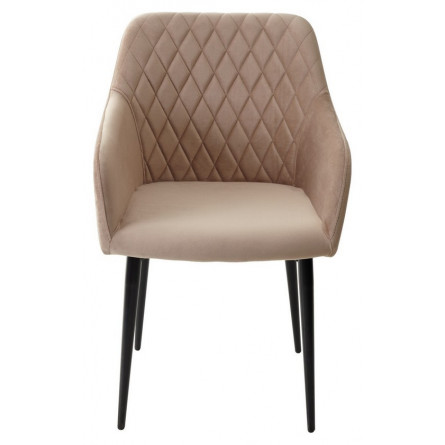 Стул BRANDY-X БЕЖЕВЫЙ 5, велюр / черный каркас М-City