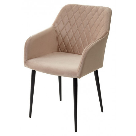 Стул BRANDY-X БЕЖЕВЫЙ 5, велюр / черный каркас М-City