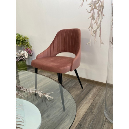 Стул FANTINE-LS РОЗОВЫЙ 15, велюр / черный каркас М-City