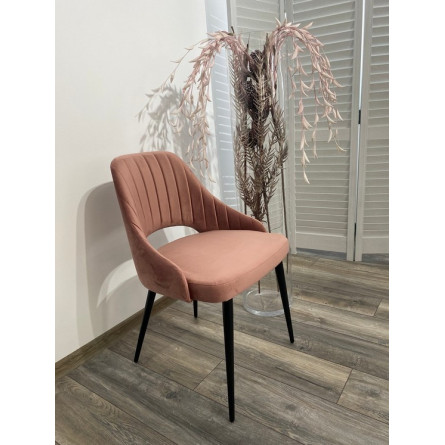 Стул FANTINE-LS РОЗОВЫЙ 15, велюр / черный каркас М-City