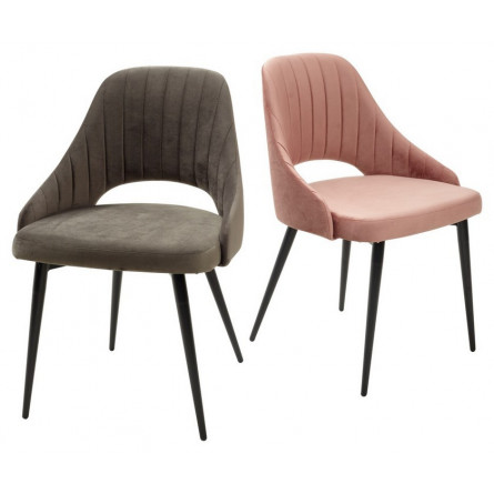 Стул FANTINE-LS РОЗОВЫЙ 15, велюр / черный каркас М-City