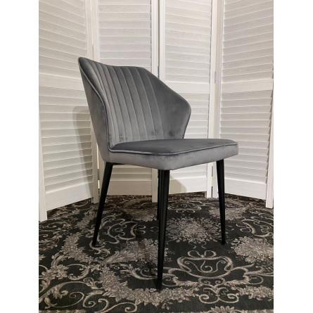 Стул SEATTLE-V СЕРЫЙ 27, велюр / черный каркас М-City