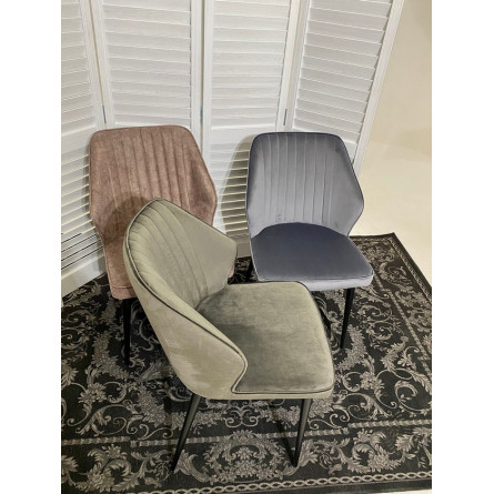 Стул SEATTLE-V ГРАФИТ 14, велюр / черный каркас М-City