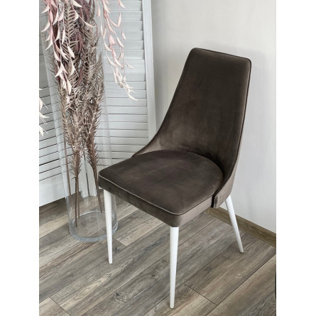 Стул NEPAL-P ГРАФИТ 14, велюр/ белый каркас М-City