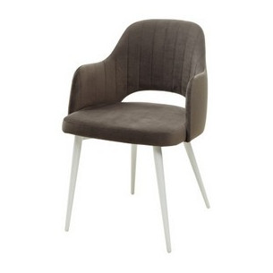 Стул FANTINE-LA ГРАФИТ 14, велюр/ белый каркас М-City