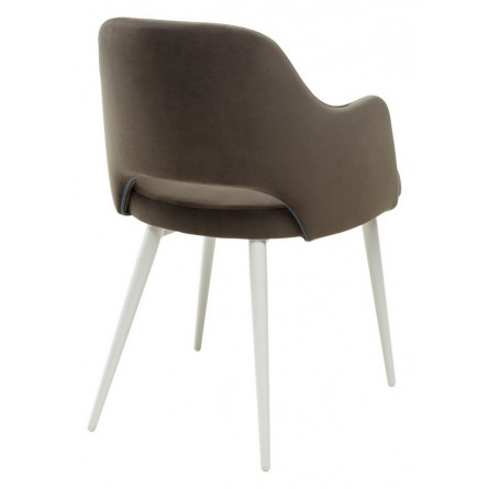 Стул FANTINE-LA ГРАФИТ 14, велюр/ белый каркас М-City