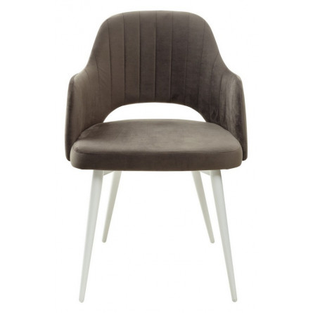Стул FANTINE-LA ГРАФИТ 14, велюр/ белый каркас М-City