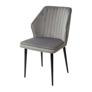 Стул SEATTLE-V СВЕТЛО-СЕРЫЙ 26, велюр / черный каркас М-City