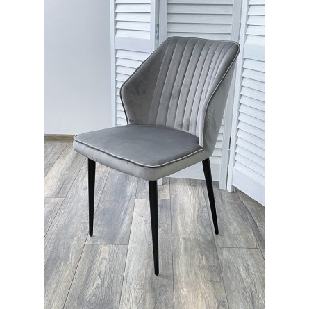 Стул SEATTLE-V СВЕТЛО-СЕРЫЙ 26, велюр / черный каркас М-City