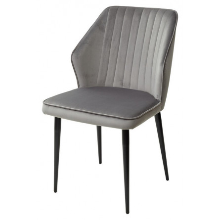 Стул SEATTLE-V СВЕТЛО-СЕРЫЙ 26, велюр / черный каркас М-City