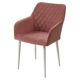 Стул BRANDY-X РОЗОВЫЙ 15, велюр/ белый каркас М-City