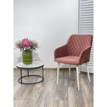 Стул BRANDY-X РОЗОВЫЙ 15, велюр/ белый каркас М-City