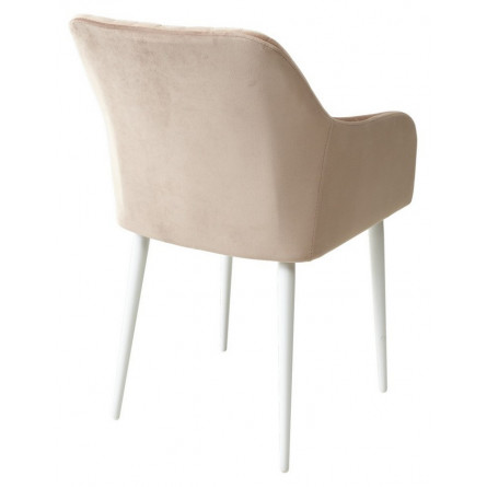 Стул BRANDY-X БЕЖЕВЫЙ 5/ белый каркас, велюр М-City