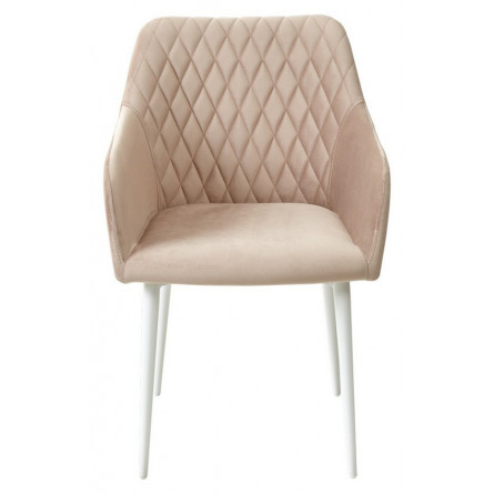 Стул BRANDY-X БЕЖЕВЫЙ 5/ белый каркас, велюр М-City