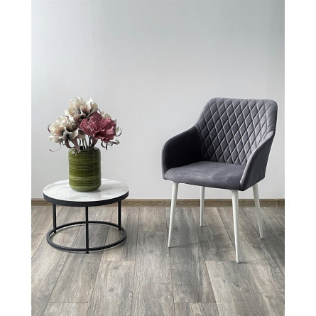 Стул BRANDY-X СЕРЫЙ 27 / белый каркас, велюр М-City