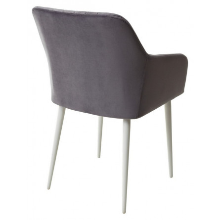 Стул BRANDY-X СЕРЫЙ 27 / белый каркас, велюр М-City