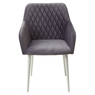 Стул BRANDY-X СЕРЫЙ 27 / белый каркас, велюр М-City