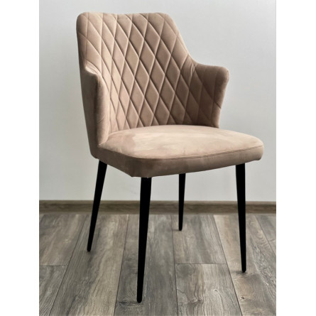 Стул HERMAN БЕЖЕВЫЙ 5, велюр / черный каркас М-City