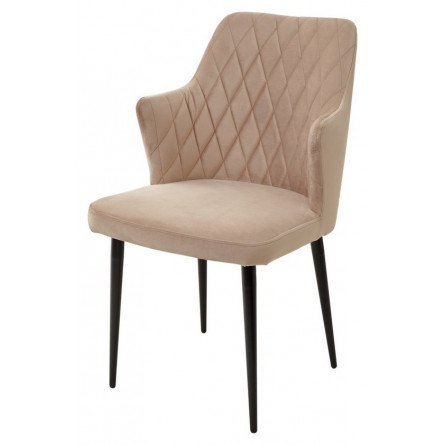 Стул HERMAN БЕЖЕВЫЙ 5, велюр / черный каркас М-City